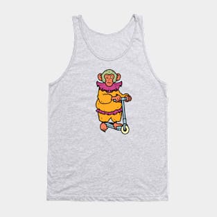 Vintage Cartoon Circus Monkey on a Scooter Tank Top